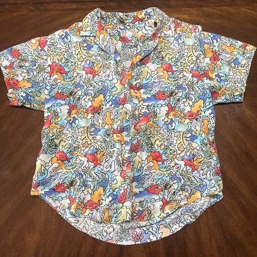 LL Bean Tropical Fly Fishing Men Tropical Vintage USA Made Pataloha Floral 1970s - 第 1/11 張圖片