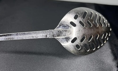 Vintage Ekco Edelstahl Schlitzlöffel schwarzer Griff 12" Utensil Werkzeug USA *Mängel* - Bild 12 von 19