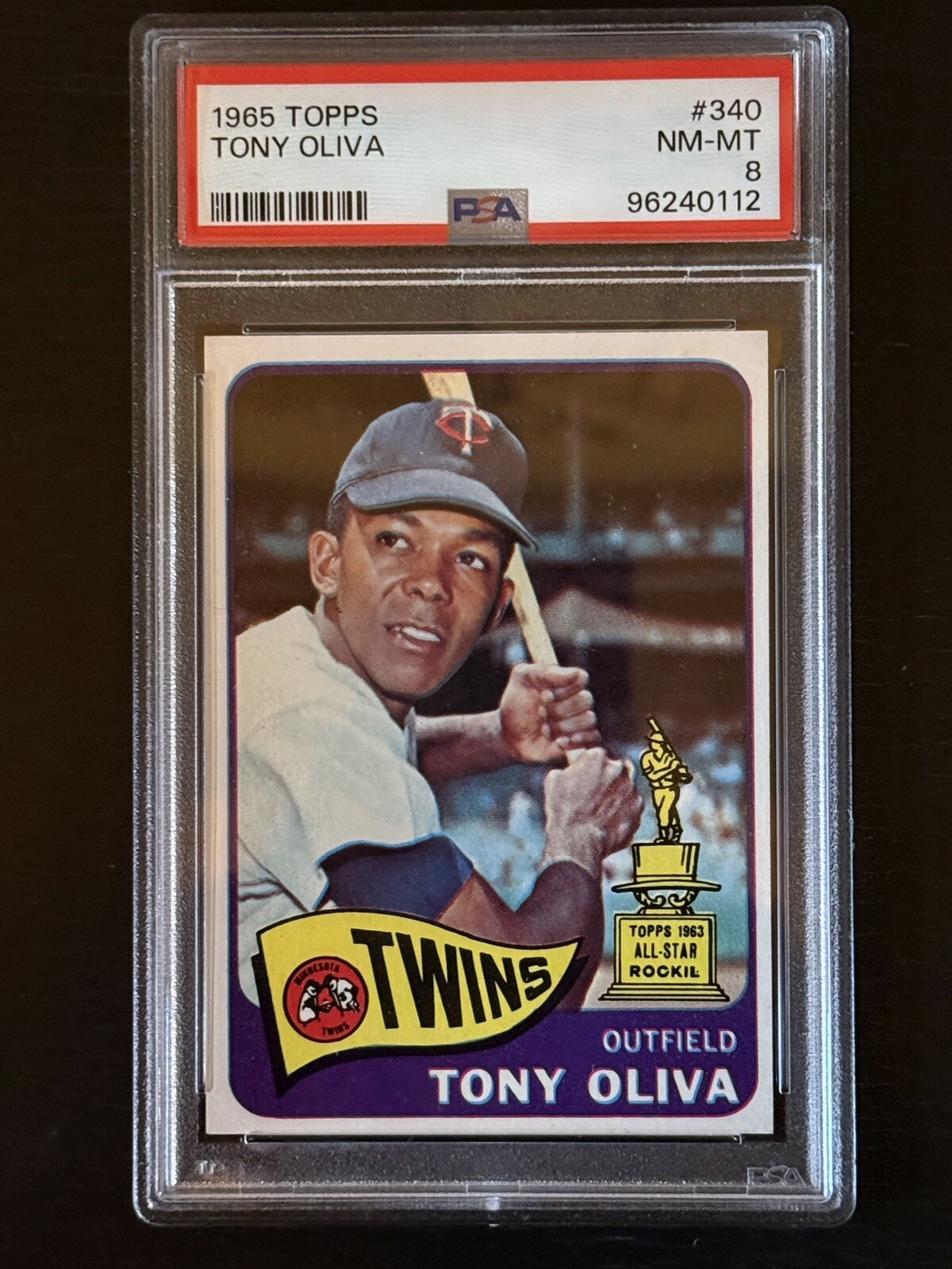 1965 Topps All Star Rookie Cup PSA 8 TONY OLIVA Twins #340 HOF