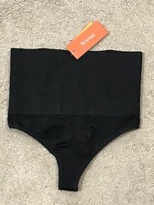 Werena Thong Shapewear Panty Womens Size M  Black Waist Trainer with Bones NWT