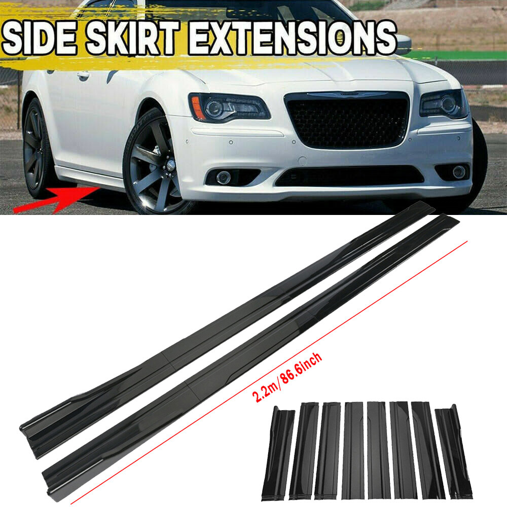 Ikon Motorsports Compatible with Universal 81 Inches Side Skirts Extension Splitter Carbon Fiber