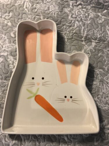 TAG Bunny Rabbit Platter Serving Tray Plate for Spring Farmhouse Decor Cute - Picture 1 of 10