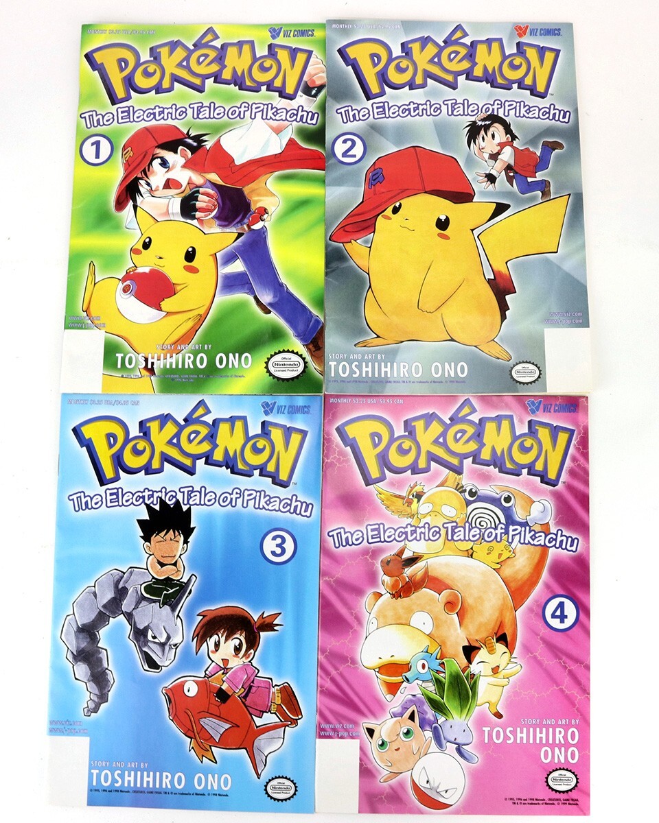 VTG. SET OF 4 NINTENDO POKEMON COMIC BOOK LOT VIZ COMICS 1998 VOL