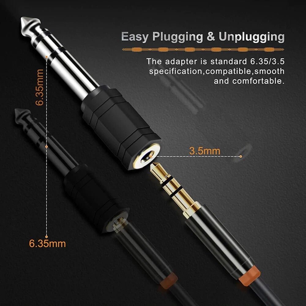 3.5mm Female to 6.5mm Male Headphone Adapter Guitar Jack Socket