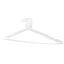 Metal Wire Cloth Hanger Coat Hanger White Vinyl Coat Dry Hanger 10 Pack 16X8"