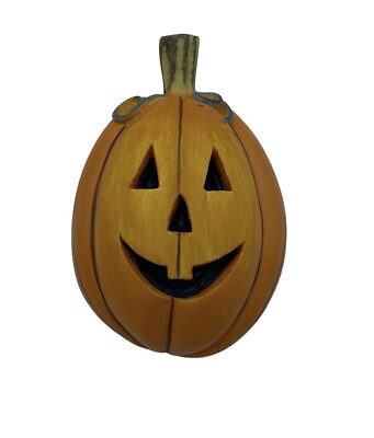 Jack O Lantern Pumpkin Orange Halloween Brooch Vintage Holiday Jewelry Pin