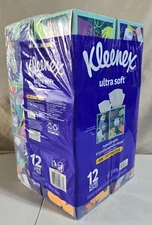 12-pack - 1020 Total Tissues Kleenex Ultra Soft Facial Tissue 85 Tissues/Cube