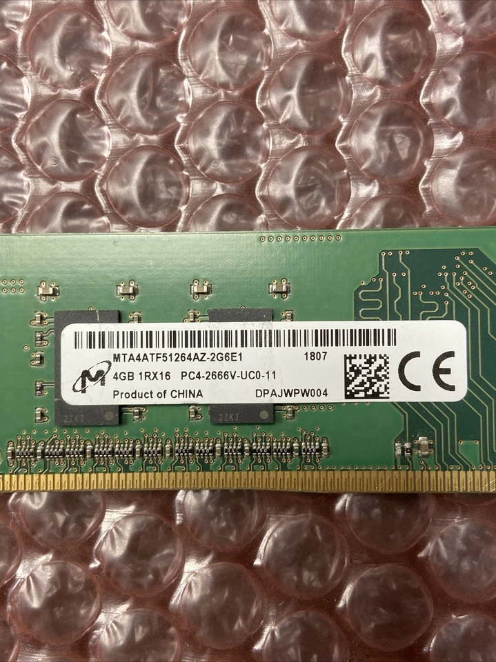 Micron 4GB 1Rx16 PC4-2400T MTA4ATF51264AZ-2G6E1 Memory FREE SHIPPING - Image 3 of 3