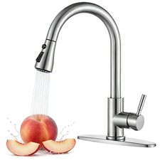 Kitchen Faucets, Kitchen Sink Faucet with Pull Down Sprayer, Brushed Nickel S...