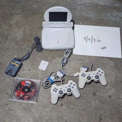 PSOne PS1 Console LCD Screen Combo W/ 2 Controllers, memory card, and game.