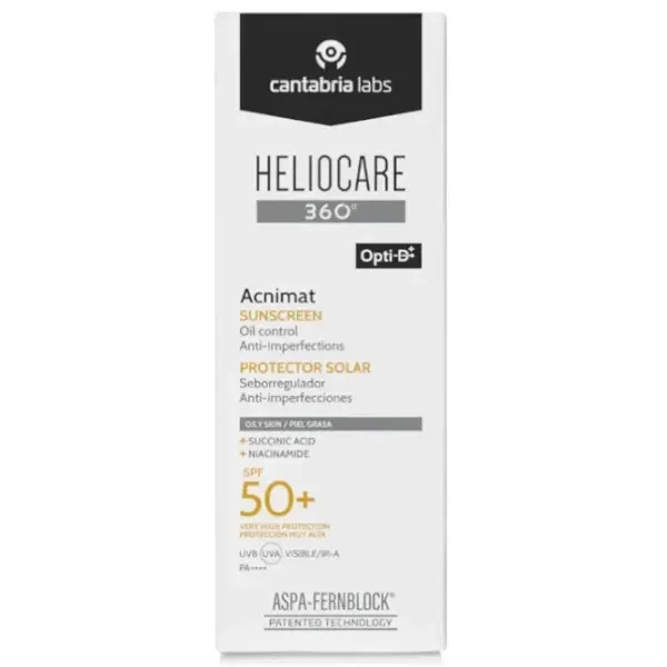 NUEVO Heliocare 360 Acnimat Opti D+ FPS 50+ Muy Alta Protección ASPA-Fernblock Foto 2 de 2
