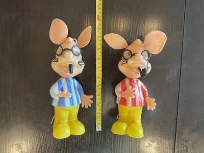 Vintage Topo Gegio Plastic Blow Mold Figures Lenticular Eyes Ed Sullivan Show 2