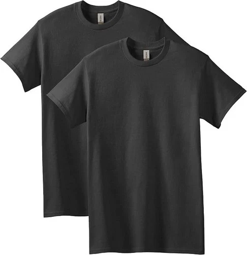 Gildan Men's Heavy Cotton T-Shirt G5000 2-Pack Black Short Sleeve Tee - product listing photo
