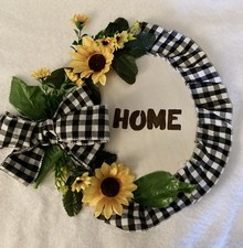 Sunflower Door Wooden Wreath 12  