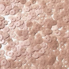 6mm Flat Sequins Light Pink Transparent Matte Satin Made in USA