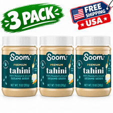 Soom Foods Premium Tahini, Creamy Sesame Seed Paste Spread for Hummus, Nut-Free,