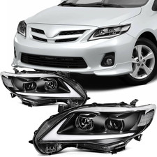 Pair of LED DRL Headlight Assembly for Toyota Corolla 2011-2013 Projector Headla