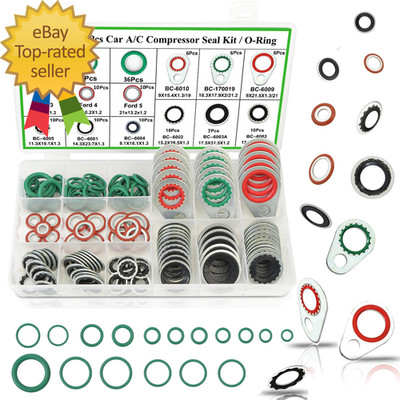 195PCS A/C Seal Kit Ac O Ring Assortment Kit AC Gasket Seal Kit Automotive
