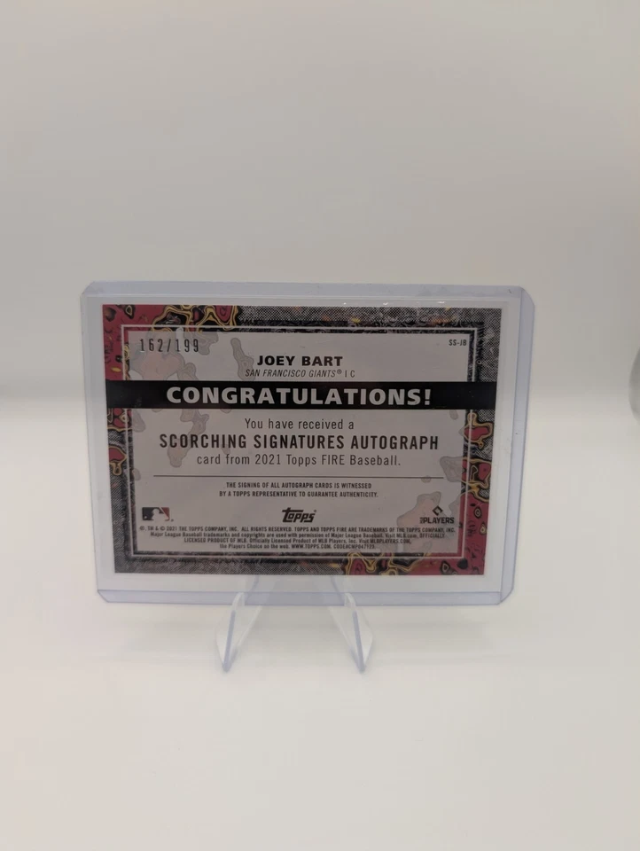 Joey Bart 2021 Topps Fire Signatures Autograph Auto Rookie Card RC /199 - Image 2 of 2
