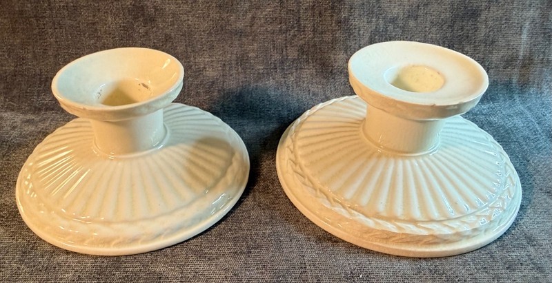 Two Earlier Wedgwood Edme 2" Banquet Style Candleholders  1908 - 1930s