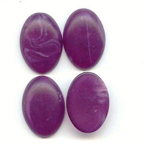 12 VINTAGE PURPLE MATTE MARBLE ACRYLIC 25x18mm. OVAL CABOCHONS 552 - product listing photo