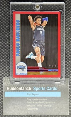 Paolo Banchero 2022-23 Panini Hoops #281 Rookie RC Red 61/75 Orlando Magic