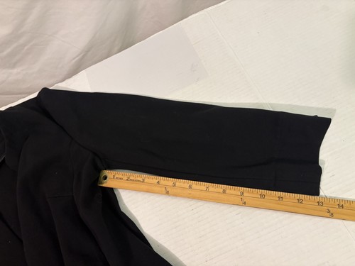Ann Taylor Blazer Womens Medium Black Collarless Open Front Jacket Office Chic - Picture 6 of 7