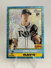 2025 Topps Heritage Blue Sparkle Chrome Eric Orze RC Tampa Bay Rays #589