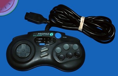 TESTED Sega GENESIS 6 Button Rapid Fire CONTROLLER SG PRO PAD 6 InterAct SV-439
