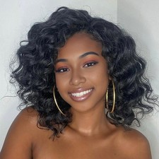10 Inch Pre Looped Ocean Wave Crochet Hair 8 Packs Black Short Curly Crochet ...