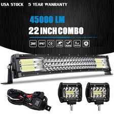 22inch Led Light Bar Spot Flood Combo 4 Pods Offroad For Jeep Truck Suvwiring
