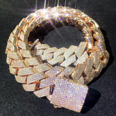 Gold Cuban Link Chain with Bling