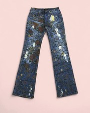 NWT Roberto Cavalli Vintage 2004 Floral Jeans Med