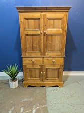 Vintage Pine Wardrobe Armoire Larder Linen Closet Bedroom Kitchen Drawers Chest