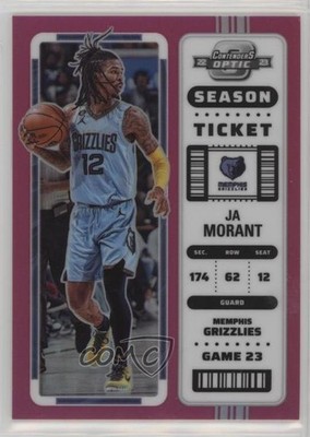 2022 Panini Contenders Optic Season Ticket Pink Prizm 20/75 Ja Morant #55 10p6