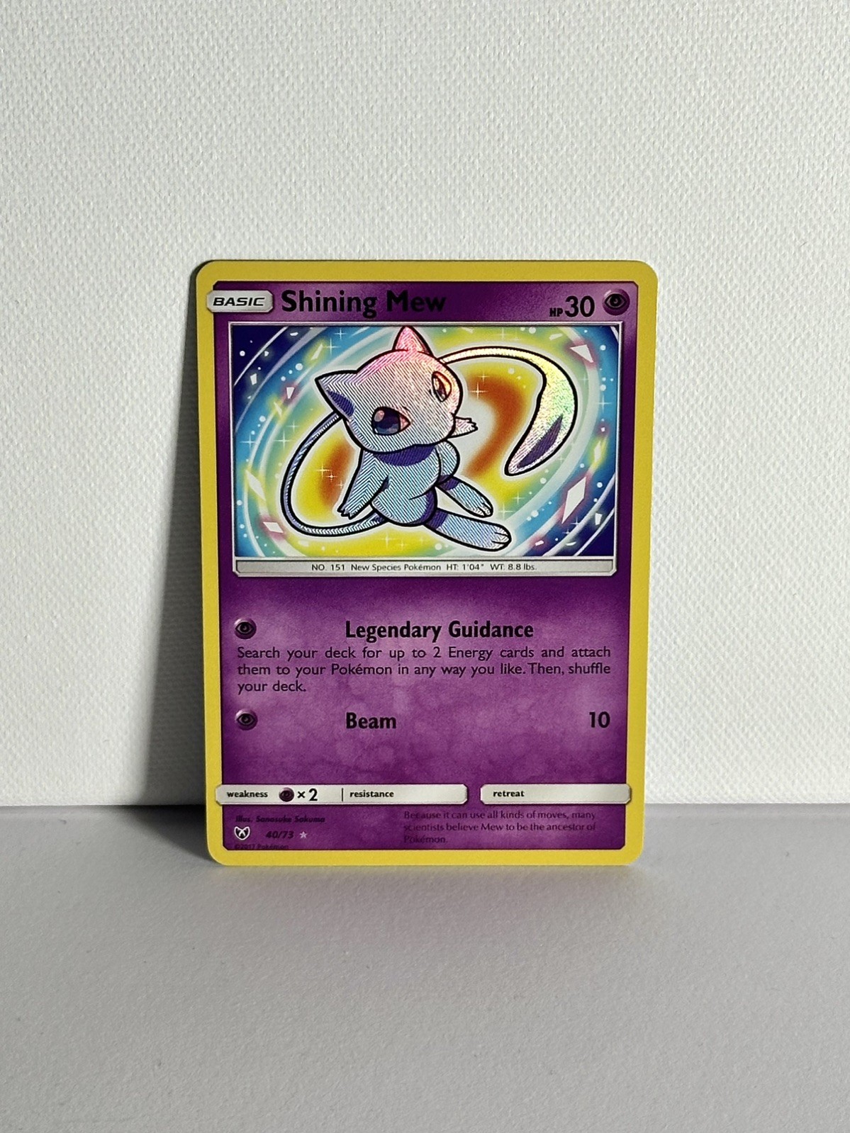 Pokemon Shining Mew 40/73 Shining Legends Holo Rare Card Near Mint Condition