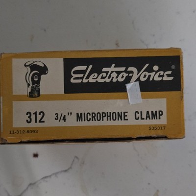 NIB-Electro Voice EV 312 3/4'' Microphone Mic Clip Mount - Black
