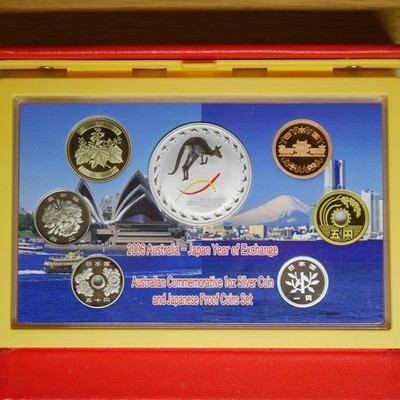 2006 Australia Japan Year of Exchange Proof Coin Set Silver 1oz Mint Box