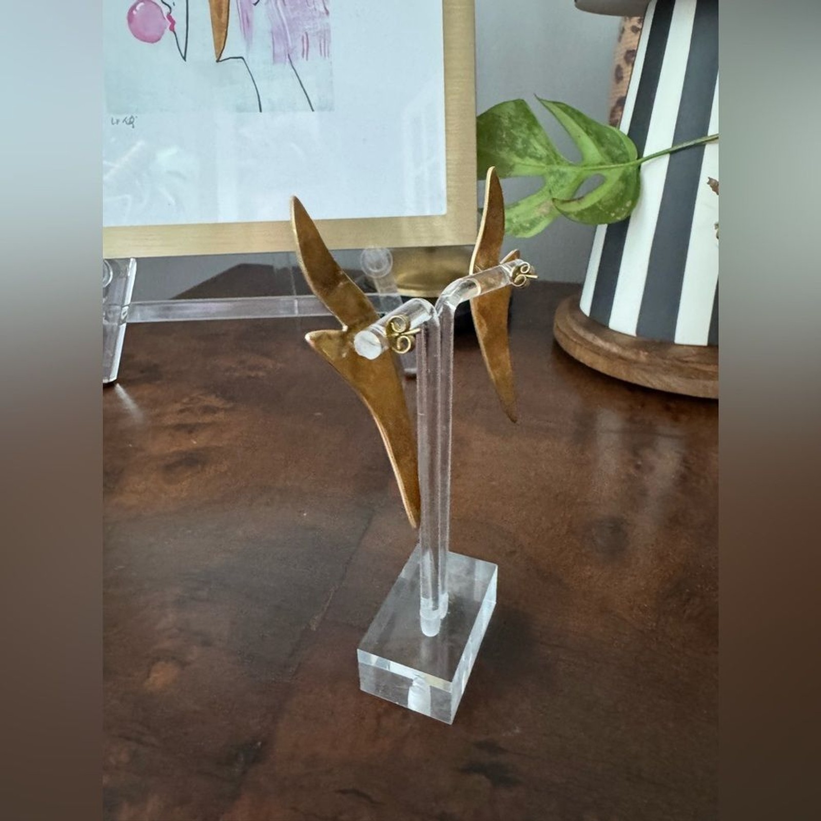 Bisjoux solid brass spark stud statement earrings - image 7