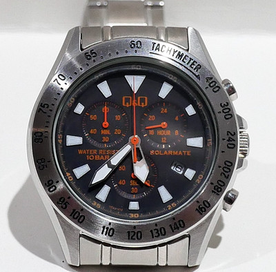 Citizen QQ Solarmate HS00 Chronograph 40mm Men s Diver's Watch Black Dial