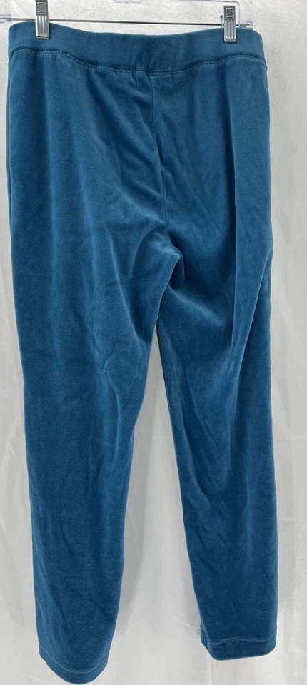 Velour Tracksuit Women’s Sz PM Teal Blue Y2K 2000s Athleisure Sequin Flowers - Image 4 of 4