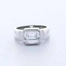 Solitaire Engagement Ring 14K Gold 1.85 Carat Emerald Lab-Grown Diamond G VS1