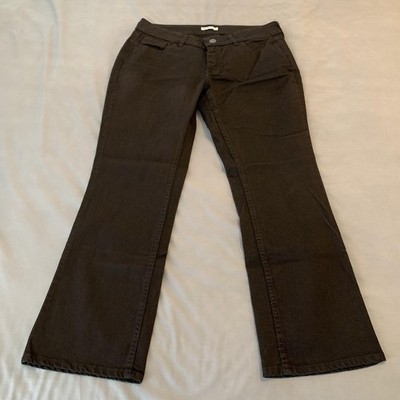 Riders By Lee Jeans Womens 14P Black Mid Rise Bootcut Stretch Denim Embroidered