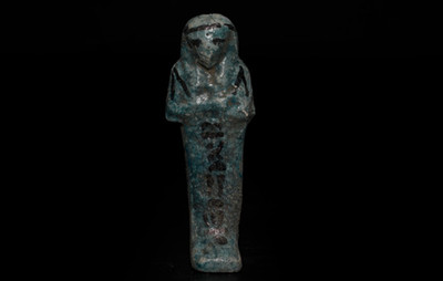 Ancient Egyptian Antiques Ushabti Statue Rare Antique Blue Faience Burial Figure