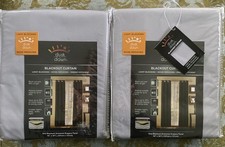 Quiet Blackout Curtains 42”W x 54”H Dawn to Dusk Silver2/Light Grey 2 Panels Set