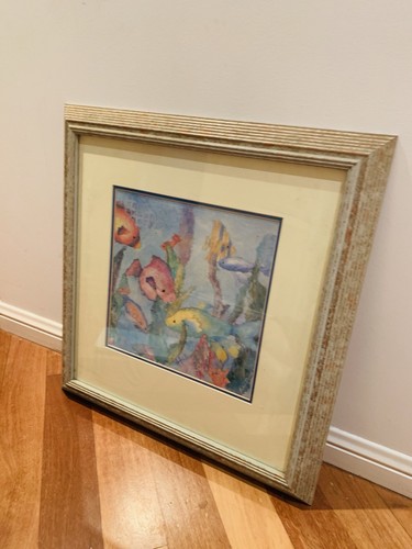 🎨ORIGINAL Framed Watercolour Painting-Tropical Fish-Signed by Linn Dane (1992) - Picture 12 of 16