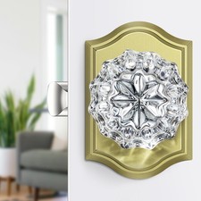 Glass Door Knobs Interior with Lock, Satin Brass Crystal Door Knobs Interior ...