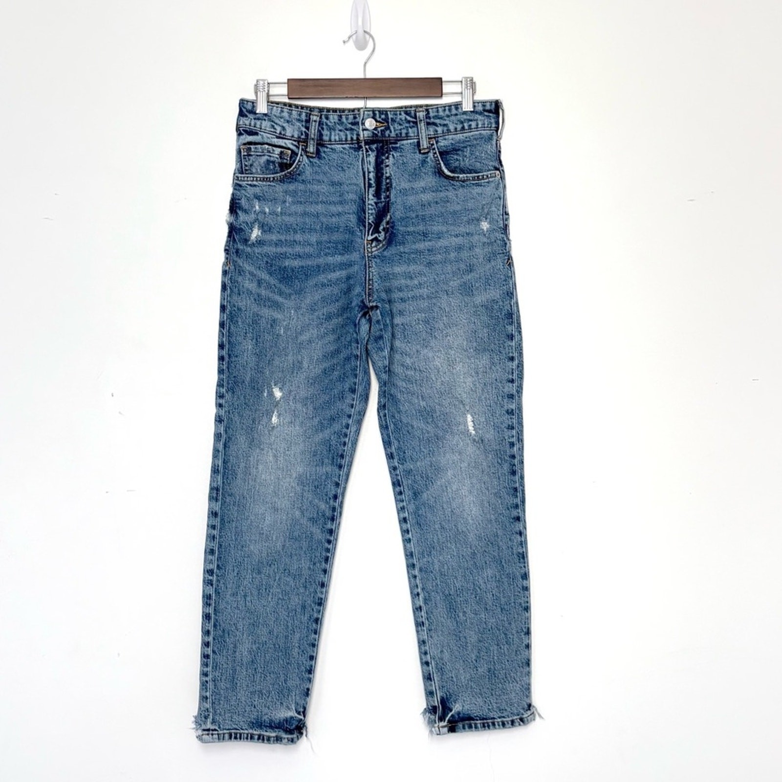 Anthropologie Pilcro High Rise Distressed Ankle Jeans 29 x 27 (Tag 26) Relaxed