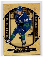2020-21 Upper Deck Tim Hortons Gold Etchings Elias Pettersson Vancouver Canucks