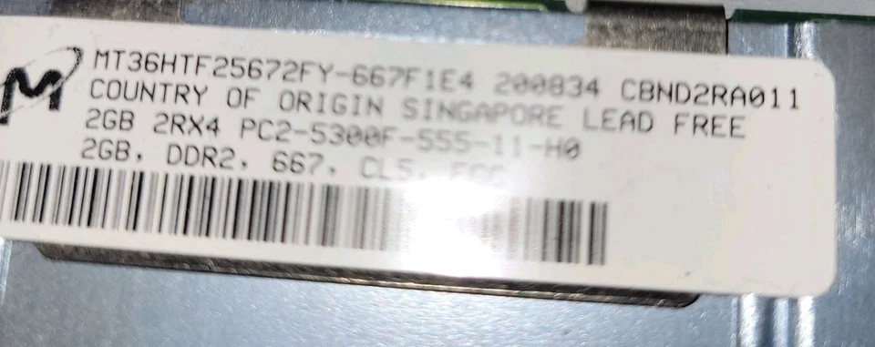 Crucial Server Pc2 20gb Total Ram 2gb Ram Sticks X6 4gb Sticks X2 - Image 4 of 4